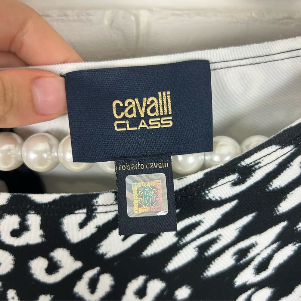 NWT Cavalli Class by Roberto Cavalli Printed Embellished Dress Size US 6 - Picture 13 of 14